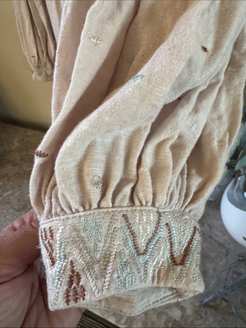 Free People Cream Embroidered Peasant Tunic - Picture 7 of 10